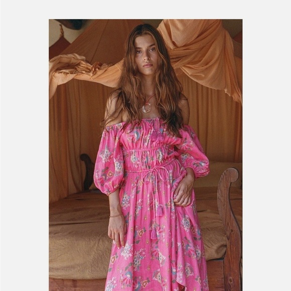 SPELL & The Gypsy Solstice Linen Midi Dress - Picture 3 of 10